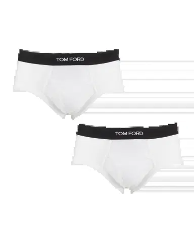 Tom Ford Men's 2-Pack Solid Jersey Logo-Waist Briefs | Thumbnail 3