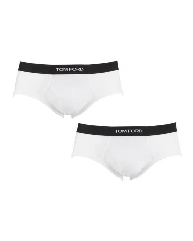 Tom Ford Men's 2-Pack Solid Jersey Logo-Waist Briefs | Thumbnail 4