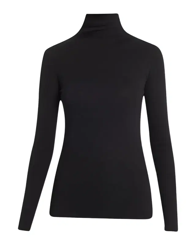 Vince Essential Long-Sleeve Cotton Turtleneck Top