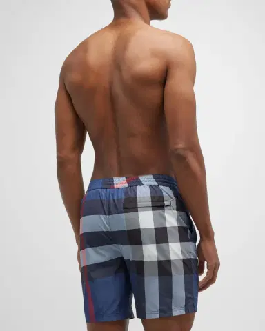 Burberry Men's Guildes Signature Check Swim Trunks | Thumbnail 4