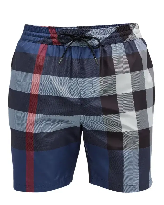Burberry Men 's Guildes Signature Check Swim Trunks