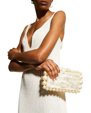 Cult Gaia Eos Pearly Acrylic Clutch Bag | Thumbnail 1 Cult Gaia Eos Pearly Acrylic Clutch Bag | Thumbnail 1