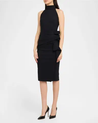 Chiara Boni La Petite Robe Sleeveless Halter Ruched Dress | Thumbnail 3 Chiara Boni La Petite Robe Sleeveless Halter Ruched Dress | Thumbnail 3
