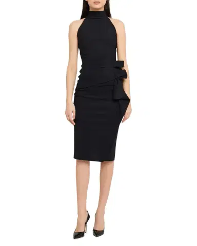 Chiara Boni La Petite Robe Sleeveless Halter Ruched Dress | Thumbnail 1 Chiara Boni La Petite Robe Sleeveless Halter Ruched Dress | Thumbnail 1
