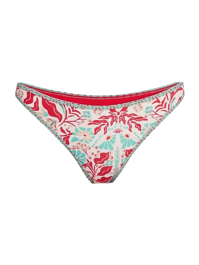 Ramy Brook Women's Isla Floral Bikini Bottom - Flame Combo