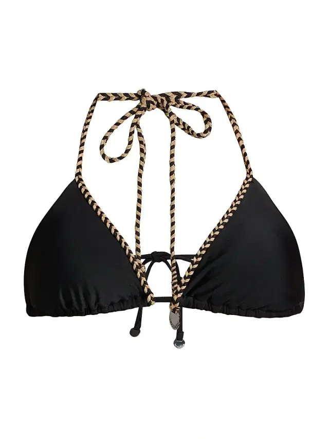 Ramy Brook Women's Nikoleta Braided Triangle Bikini Top - Black