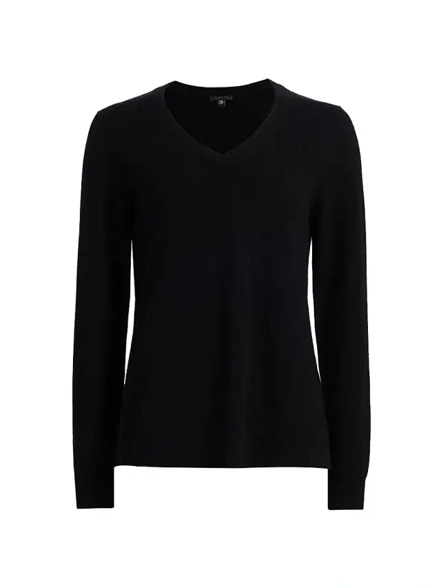 Saks Fifth Avenue Women's V-Neck Cashmere Sweater - Black