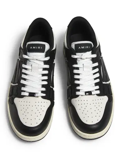 AMIRI Men's Skel-Top Low Leather Sneakers - Black Black White - Size 7 | Thumbnail 4 AMIRI Men's Skel-Top Low Leather Sneakers - Black Black White - Size 7 | Thumbnail 4