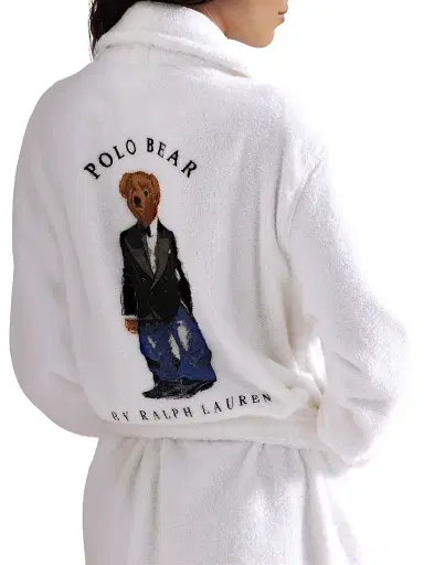 Polo Ralph Lauren Women's Iconic Bear Short Printed Robe | Thumbnail 5 Polo Ralph Lauren Women's Iconic Bear Short Printed Robe | Thumbnail 5