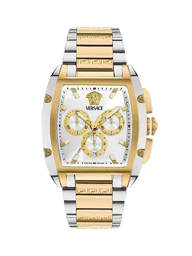 Versace Men's Dominus Two-Tone Stainless Steel Bracelet Watch/42MM x 50MM - White Two Tone | Thumbnail 1 Versace Men's Dominus Two-Tone Stainless Steel Bracelet Watch/42MM x 50MM - White Two Tone | Thumbnail 1