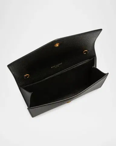 Saint Laurent Uptown YSL Wallet on Chain in Grained Leather | Thumbnail 3