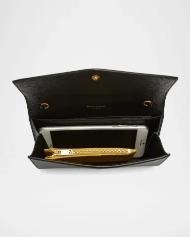 Saint Laurent Uptown YSL Wallet on Chain in Grained Leather | Thumbnail 8