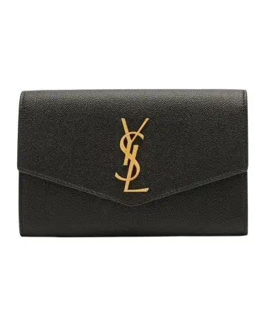 Saint Laurent Uptown YSL Wallet on Chain in Grained Leather | Thumbnail 1