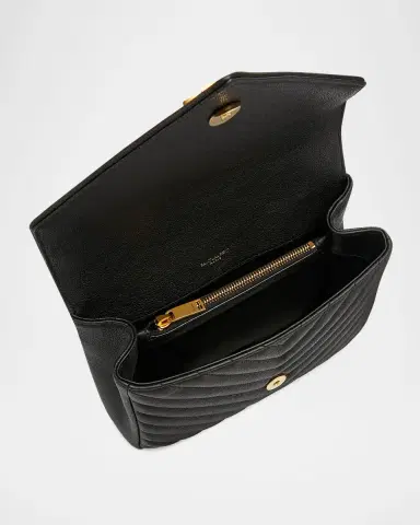 Saint Laurent College Medium Flap YSL Shoulder Bag in Quilted Leather | Thumbnail 3 Saint Laurent College Medium Flap YSL Shoulder Bag in Quilted Leather | Thumbnail 3