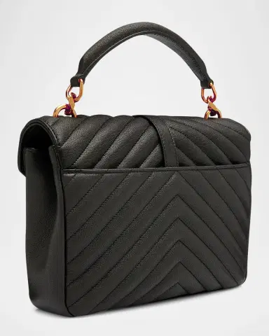 Saint Laurent College Medium Flap YSL Shoulder Bag in Quilted Leather | Thumbnail 6 Saint Laurent College Medium Flap YSL Shoulder Bag in Quilted Leather | Thumbnail 6