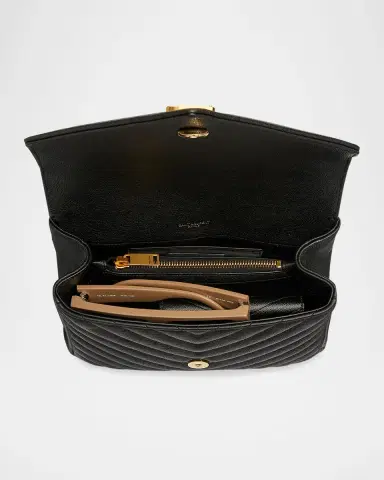 Saint Laurent College Medium Flap YSL Shoulder Bag in Quilted Leather | Thumbnail 7 Saint Laurent College Medium Flap YSL Shoulder Bag in Quilted Leather | Thumbnail 7