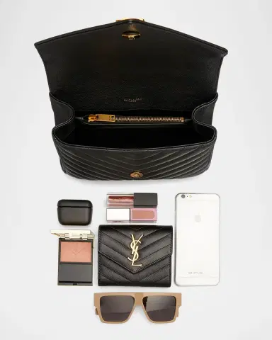 Saint Laurent College Medium Flap YSL Shoulder Bag in Quilted Leather | Thumbnail 8 Saint Laurent College Medium Flap YSL Shoulder Bag in Quilted Leather | Thumbnail 8