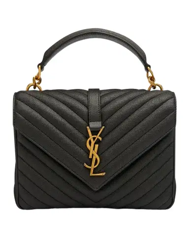 Saint Laurent College Medium Flap YSL Shoulder Bag in Quilted Leather | Thumbnail 1 Saint Laurent College Medium Flap YSL Shoulder Bag in Quilted Leather | Thumbnail 1