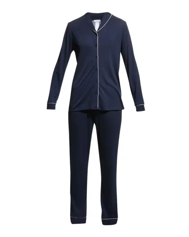 Hanro Natural Comfort Long-Sleeve Pajama Set
