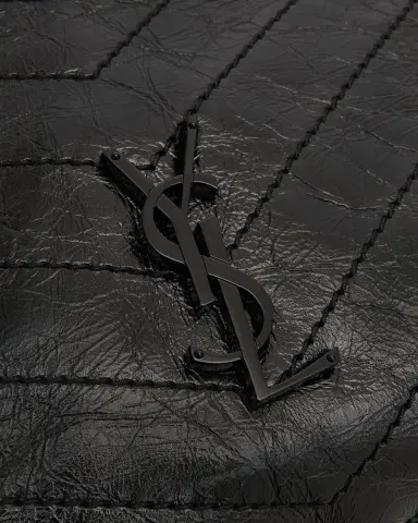 Saint Laurent Niki Medium YSL Shopper Tote Bag in Crinkled Leather | Thumbnail 5