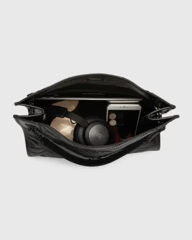 Saint Laurent Niki Medium YSL Shopper Tote Bag in Crinkled Leather | Thumbnail 7