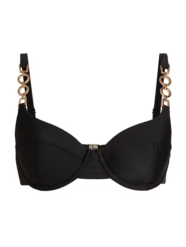Ramy Brook Women's Mona Embellished Bikini Top - Black