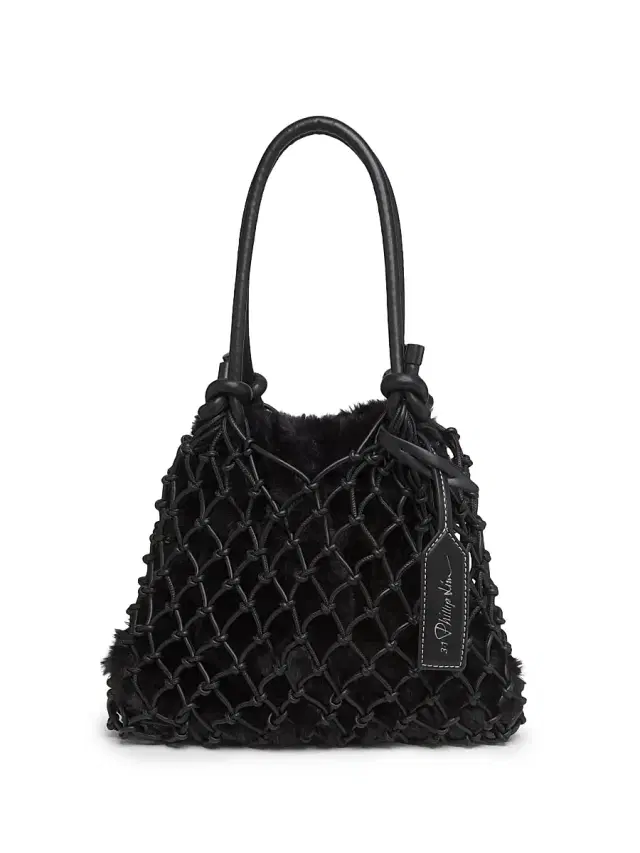 3.1 Phillip Lim Women's Faux Fur Macrame Mini Bag - Black