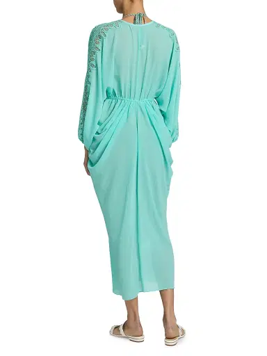 Ramy Brook Women's Bernice Lace-Trim V-Neck Maxi Dress - Seaglass | Thumbnail 4 Ramy Brook Women's Bernice Lace-Trim V-Neck Maxi Dress - Seaglass | Thumbnail 4