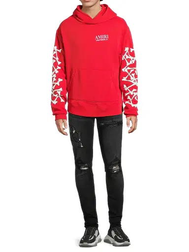 AMIRI Men's Bones Stacked Hoodie - Red - Size Small | Thumbnail 2 AMIRI Men's Bones Stacked Hoodie - Red - Size Small | Thumbnail 2