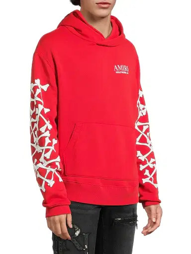 AMIRI Men's Bones Stacked Hoodie - Red - Size Small | Thumbnail 4 AMIRI Men's Bones Stacked Hoodie - Red - Size Small | Thumbnail 4