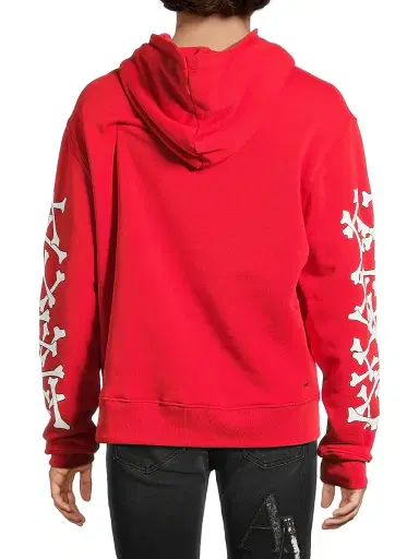 AMIRI Men's Bones Stacked Hoodie - Red - Size Small | Thumbnail 5 AMIRI Men's Bones Stacked Hoodie - Red - Size Small | Thumbnail 5