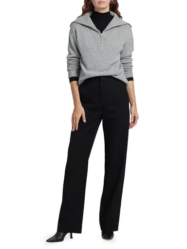 Saks Fifth Avenue Women's Cashmere Extended Polo Collar Sweater - Flannel - Size XL | Thumbnail 2 Saks Fifth Avenue Women's Cashmere Extended Polo Collar Sweater - Flannel - Size XL | Thumbnail 2