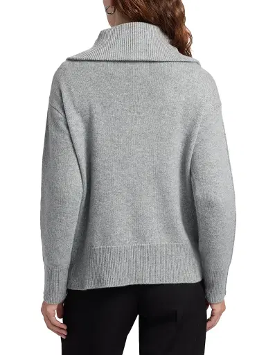 Saks Fifth Avenue Women's Cashmere Extended Polo Collar Sweater - Flannel - Size XL | Thumbnail 5 Saks Fifth Avenue Women's Cashmere Extended Polo Collar Sweater - Flannel - Size XL | Thumbnail 5