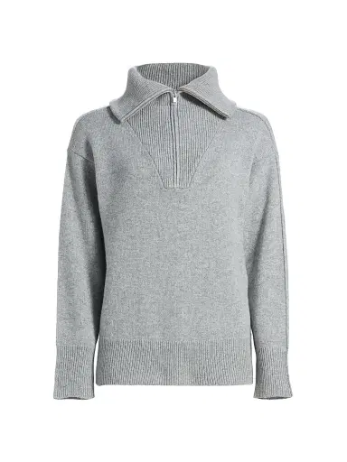 Saks Fifth Avenue Women's Cashmere Extended Polo Collar Sweater - Flannel - Size XL | Thumbnail 1 Saks Fifth Avenue Women's Cashmere Extended Polo Collar Sweater - Flannel - Size XL | Thumbnail 1