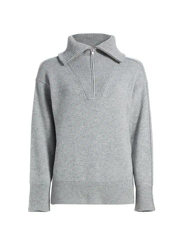 Saks Fifth Avenue Women's Cashmere Extended Polo Collar Sweater - Flannel