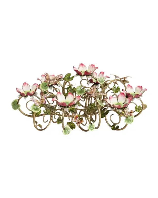 Jay Strongwater Floral & Butterfly Candelabra