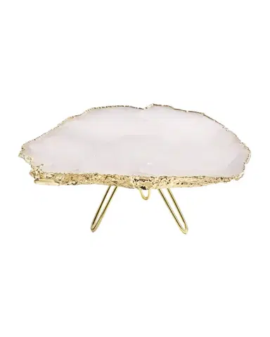 Anna New York Torta Rose Quartz Cake Stand, Gold | Thumbnail 1 Anna New York Torta Rose Quartz Cake Stand, Gold | Thumbnail 1