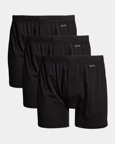 2Xist Men 's 3-Pack Pima Cotton Knit Boxers | Thumbnail 2
