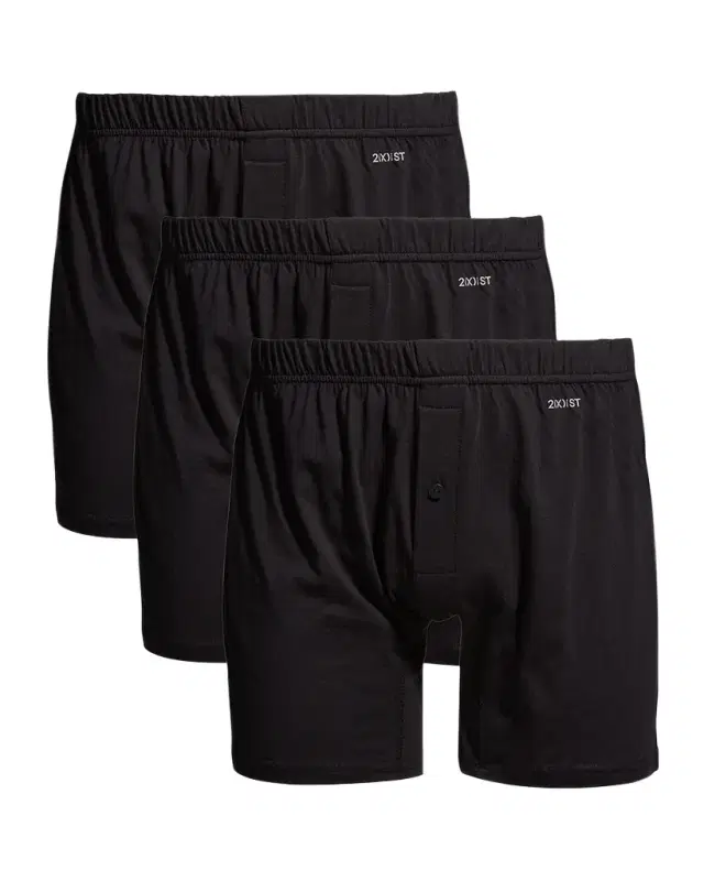2Xist Men 's 3-Pack Pima Cotton Knit Boxers
