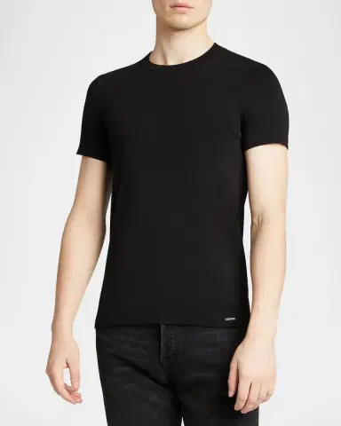 TOM FORD Men's Solid Stretch Jersey T-Shirt | Thumbnail 4