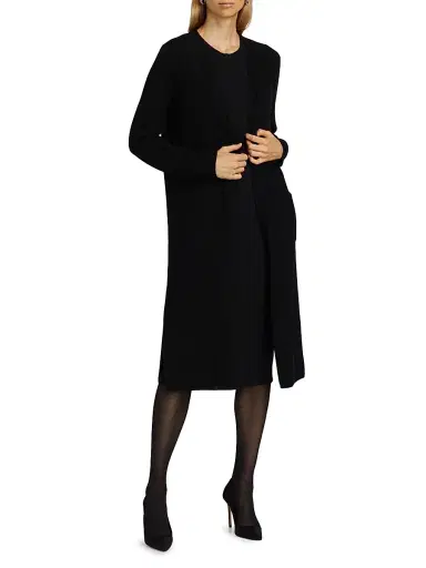 Saks Fifth Avenue Women's COLLECTION Cashmere Open-Front Duster - Black - Size XL | Thumbnail 2 Saks Fifth Avenue Women's COLLECTION Cashmere Open-Front Duster - Black - Size XL | Thumbnail 2