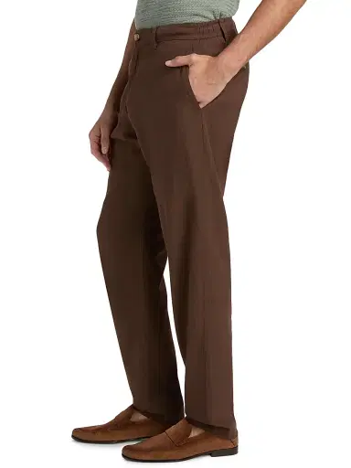 Onia Men's Linen-Blend Trousers - Espresso | Thumbnail 4