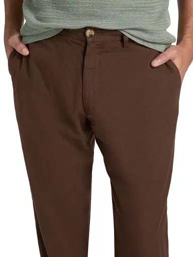 Onia Men's Linen-Blend Trousers - Espresso | Thumbnail 6