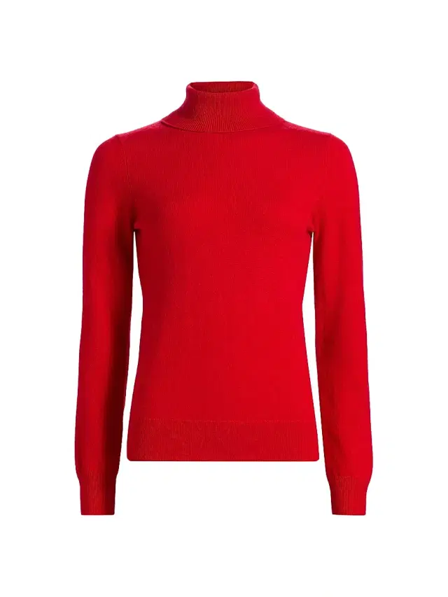 Women's Cashmere Turtleneck Sweater - True Red