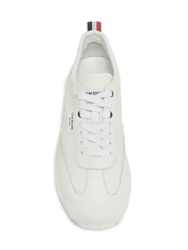 Thom Browne Men's Soft Tech Leather Low-Top Sneakers - White - Size 10.5 | Thumbnail 5