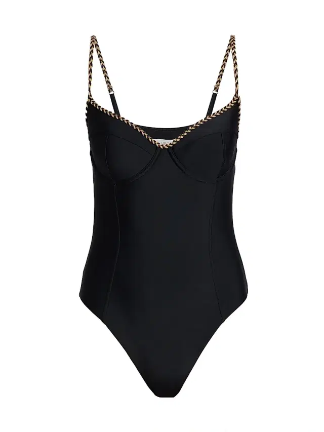 Ramy Brook Women's Jayda Braided Underwire One-Piece Swimsuit - Black