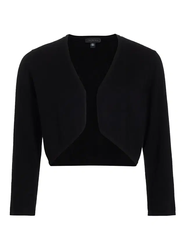 Saks Fifth Avenue Women's COLLECTION Cashmere Cropped Open Bolero Cardigan - Black