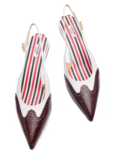 Thom Browne Women's Point-Toe Slingback Kitten Heels | Thumbnail 4 Thom Browne Women's Point-Toe Slingback Kitten Heels | Thumbnail 4