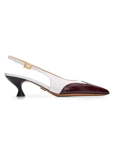 Thom Browne Women's Point-Toe Slingback Kitten Heels | Thumbnail 1 Thom Browne Women's Point-Toe Slingback Kitten Heels | Thumbnail 1