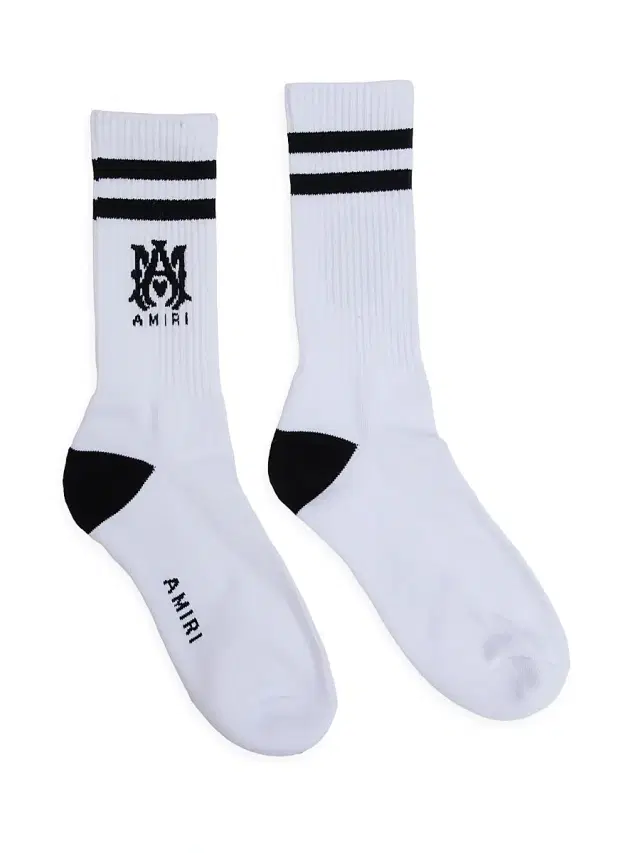 Amiri Men's MA Core Cotton-Blend Ribbed Socks - White Black